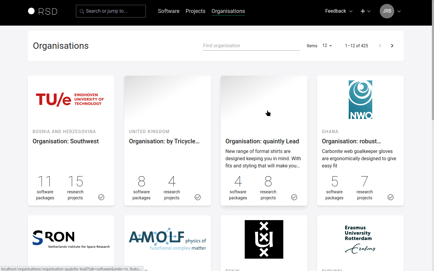 Organisation About Page